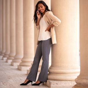 NWOT Betabrand Dress Pant Yoga Pants - Navy Diamond Pattern, SP Straight Leg